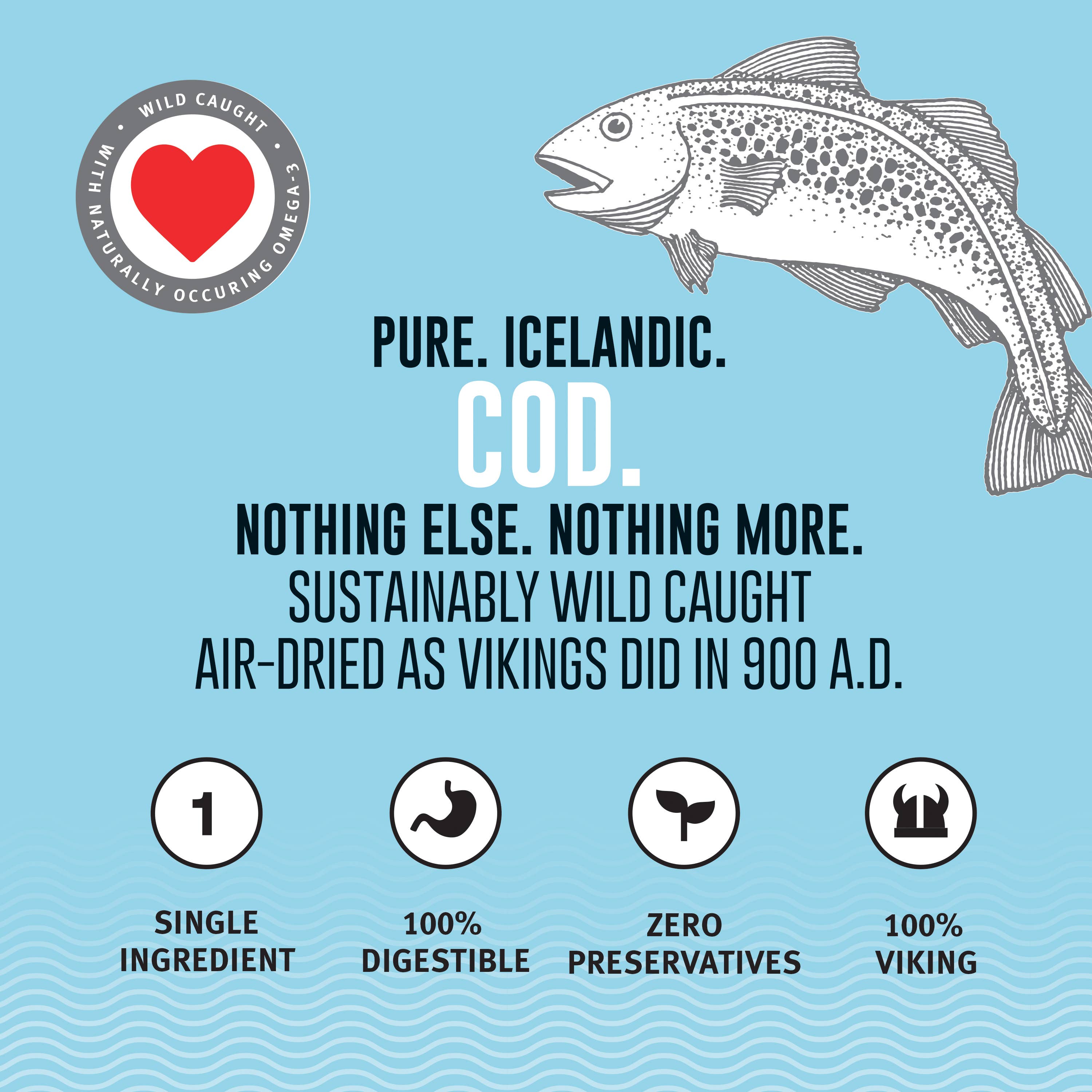 Icelandic+ Hand Wrapped Cod Skin 5" Short Chew Stick 3-Pack
