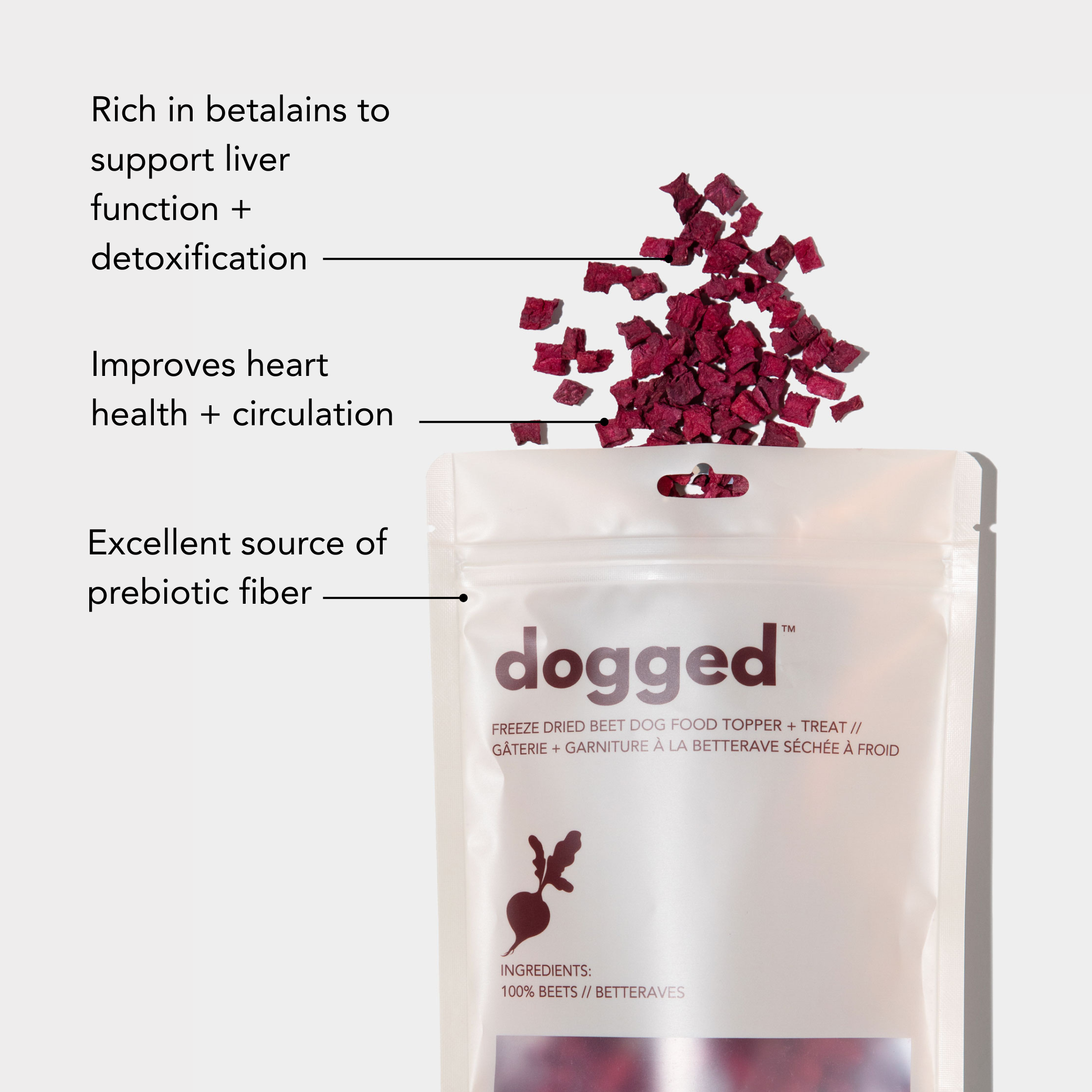 Freeze dried beets topper